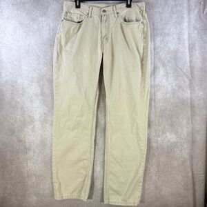 Levis 514 Jeans Mens 36x34 Tan Beige Straight Leg Black Label Denim Casual Pants